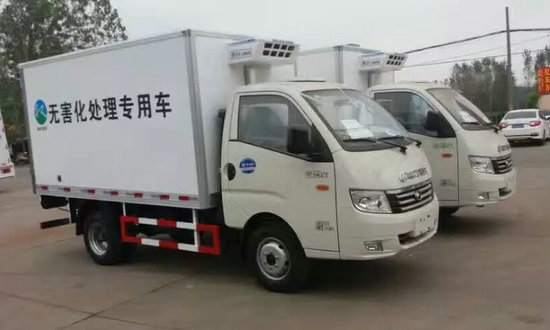 兩臺(tái)無害化處理運(yùn)輸車發(fā)往河南鹿邑縣